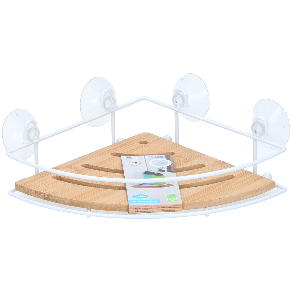 Mensola Angoliera da Bagno Montaggio a Parete con Ventose Senza Fori per Doccia