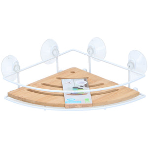 Mensola Angoliera da Bagno Montaggio a Parete con Ventose Senza Fori per Doccia