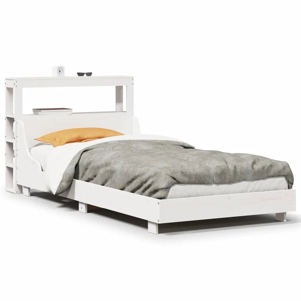 Letto senza Materasso Bianco 75x190 in Legno Massello di Pino 3306445