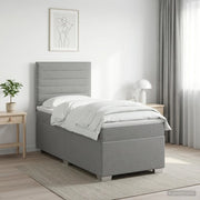 Letto box spring con materasso Grigio Chiaro 100 x 200 cm 3454796