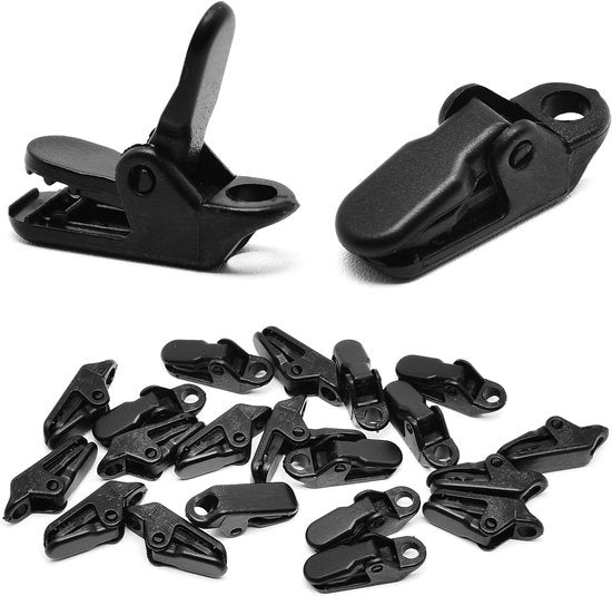 20 pezzi di clip acqua resistenti - Clip Alligatore extra resistenti per tenda e ombrellone esterno (campeggio all'aperto)