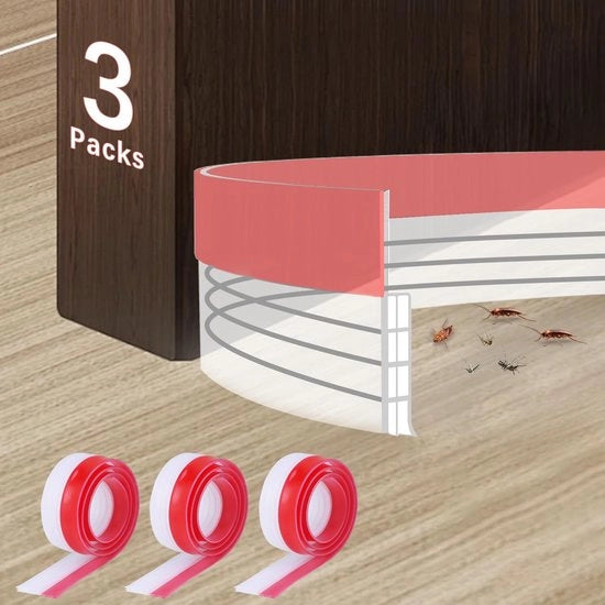 Striscia di sigillatura per porte 3 strati - Striscia di sigillatura flessibile - Isolante acustico - Impermeabile al vento - Impermeabile all'acqua - Silicone/Acrilico 100x5x0.5cm - Schermo di tocco