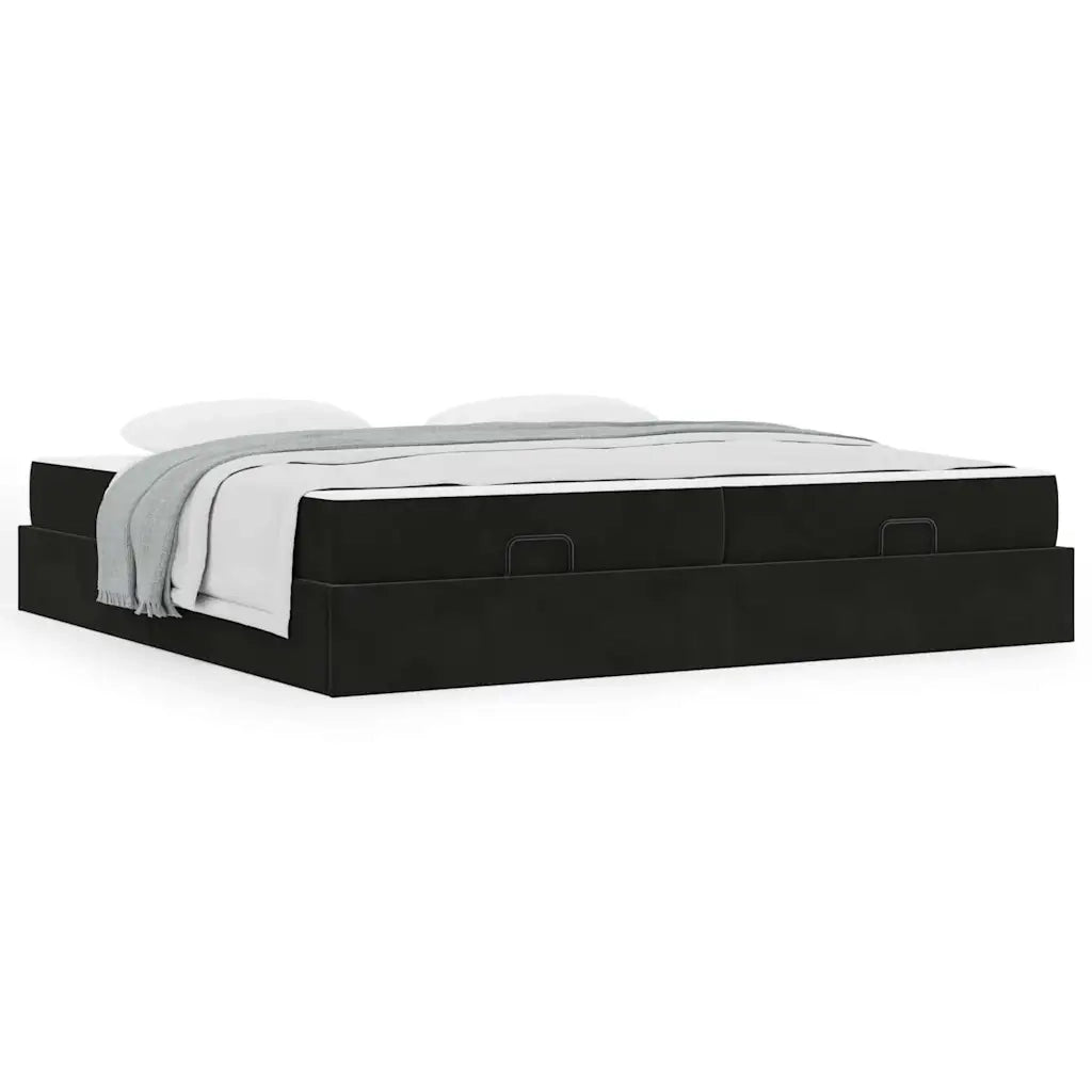 vidaXL Struttura del letto Nero 200 x 200 cm Velluto