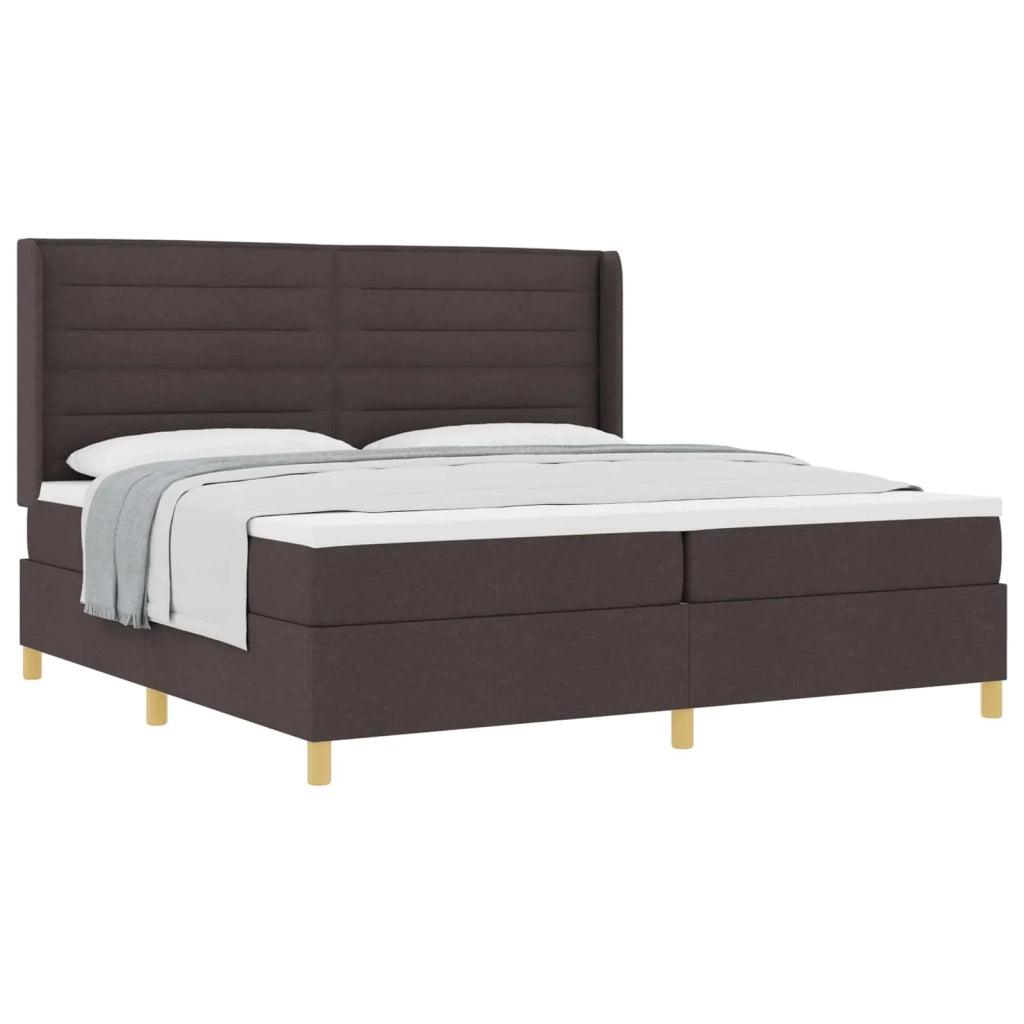 Letto a molle con materasso Marrone Scuro 200 x 200 cm Tessuto 3341794