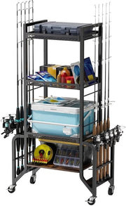Carrello per Biciclette 4 Livelli - 10 Posti - Sostenibile - Carrello per Biciclette - Capacità di Carico 50 kg - 4 Ruote con Freni - Acciaio di Carbonio - Carrello per Biciclette con 4 Livelli