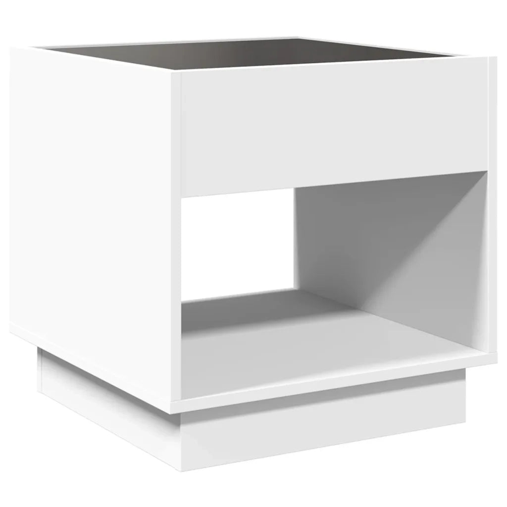Comodino con LED Infinity Bianco 50x50x50 cm