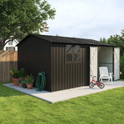 Casetta da Giardino in Metallo con Finestra e Tavolo ¨C MINIMAL ¨C Nero, 362x285.5 cm