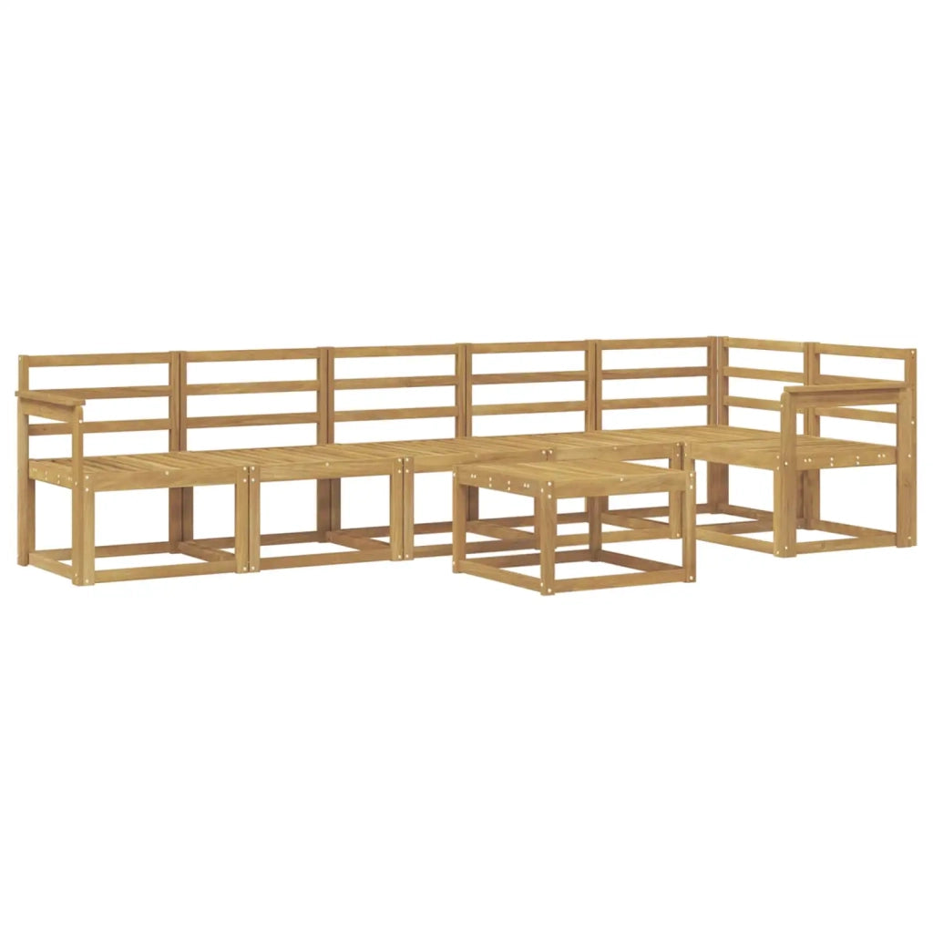 Set di divani da esterno 7 pcs Bianco Legno di Acacia Massello 3387723