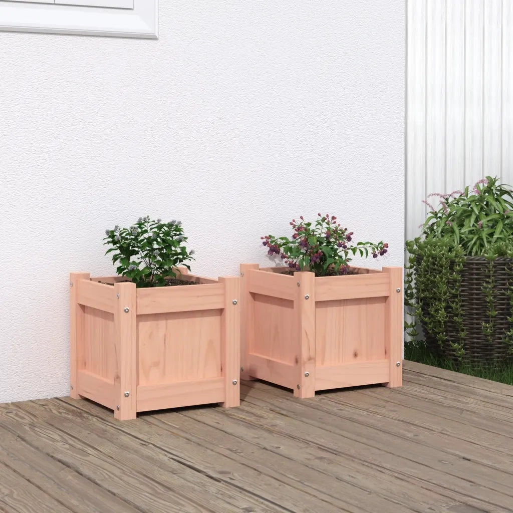 2 pz Fioriere | Cassetta per fiori | Vaso da Giardino in Legno Massello di Douglas