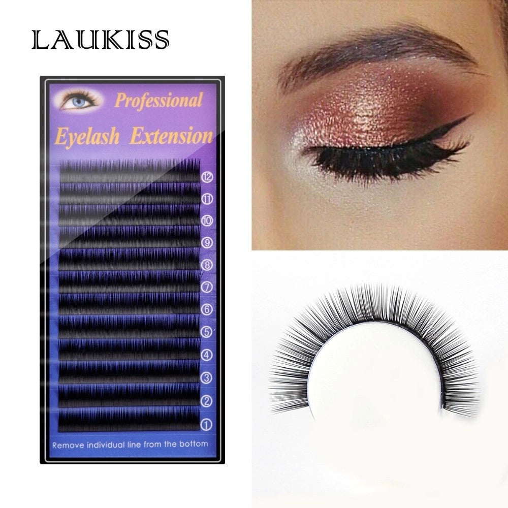 Trade Shop - Extension Pelo Ciglia Finte Peli Naturali Neri Professionale Make Up 7-15mm -