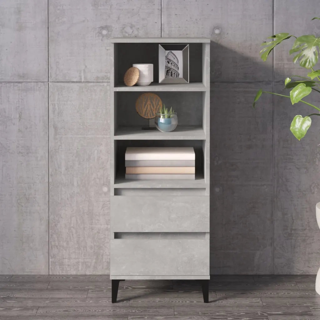 Credenza | Madia | Buffet da pranzo | Armadio da pranzo Grigio Cemento 40x36x110 cm in Legno Multistrato