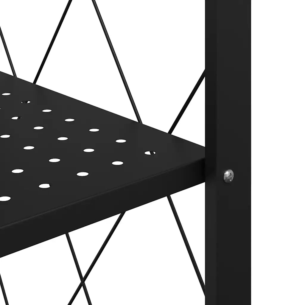 Scaffale portaoggetti con ruote nero 71x34x88 cm in acciaio 4012385