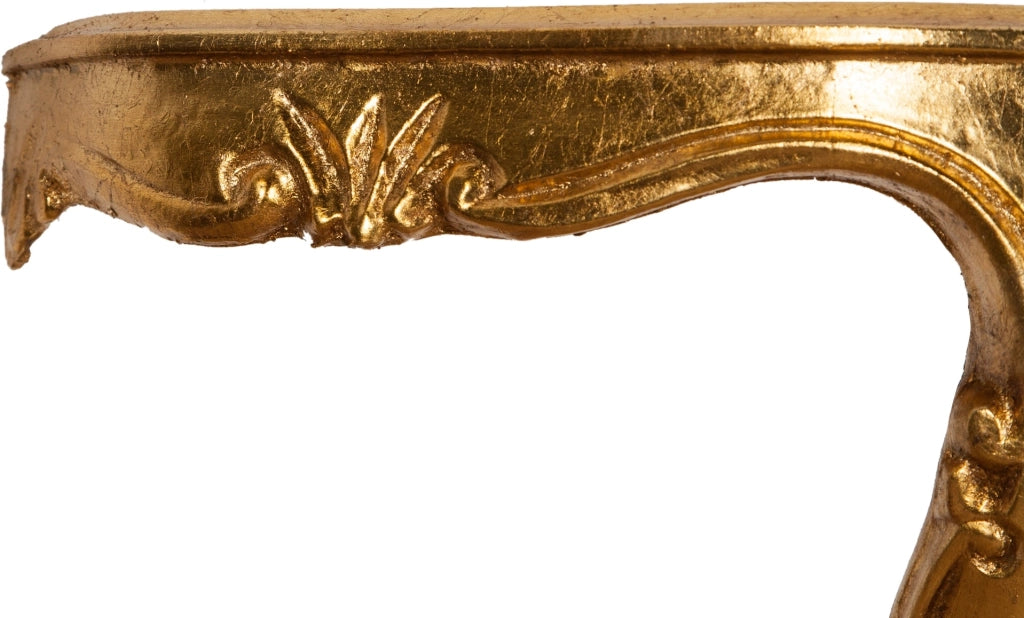 Biscottini Mensola a muro in legno finitura foglia oro anticato Made in Italy L43xPR21xH32