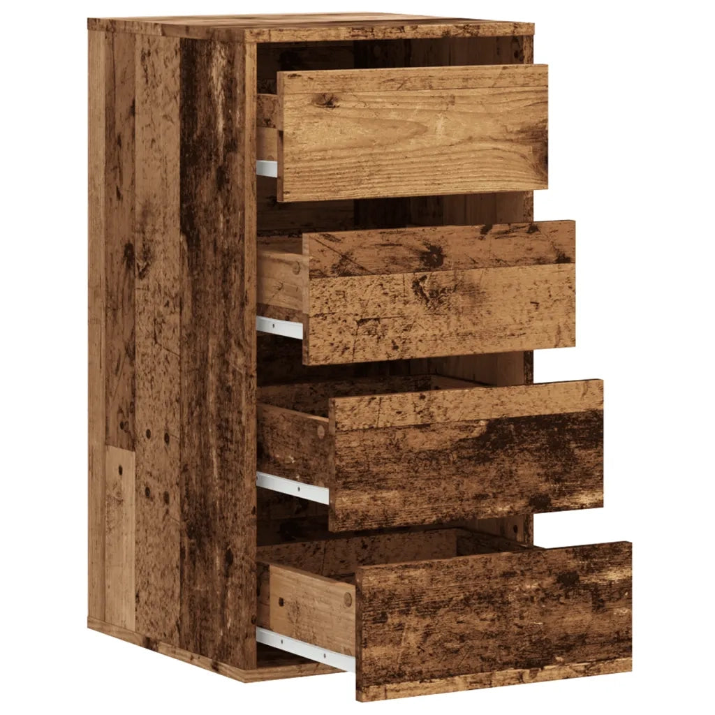 Cassettiera Angolare Legno Antico 40x41x76 cm Legno Multistrato