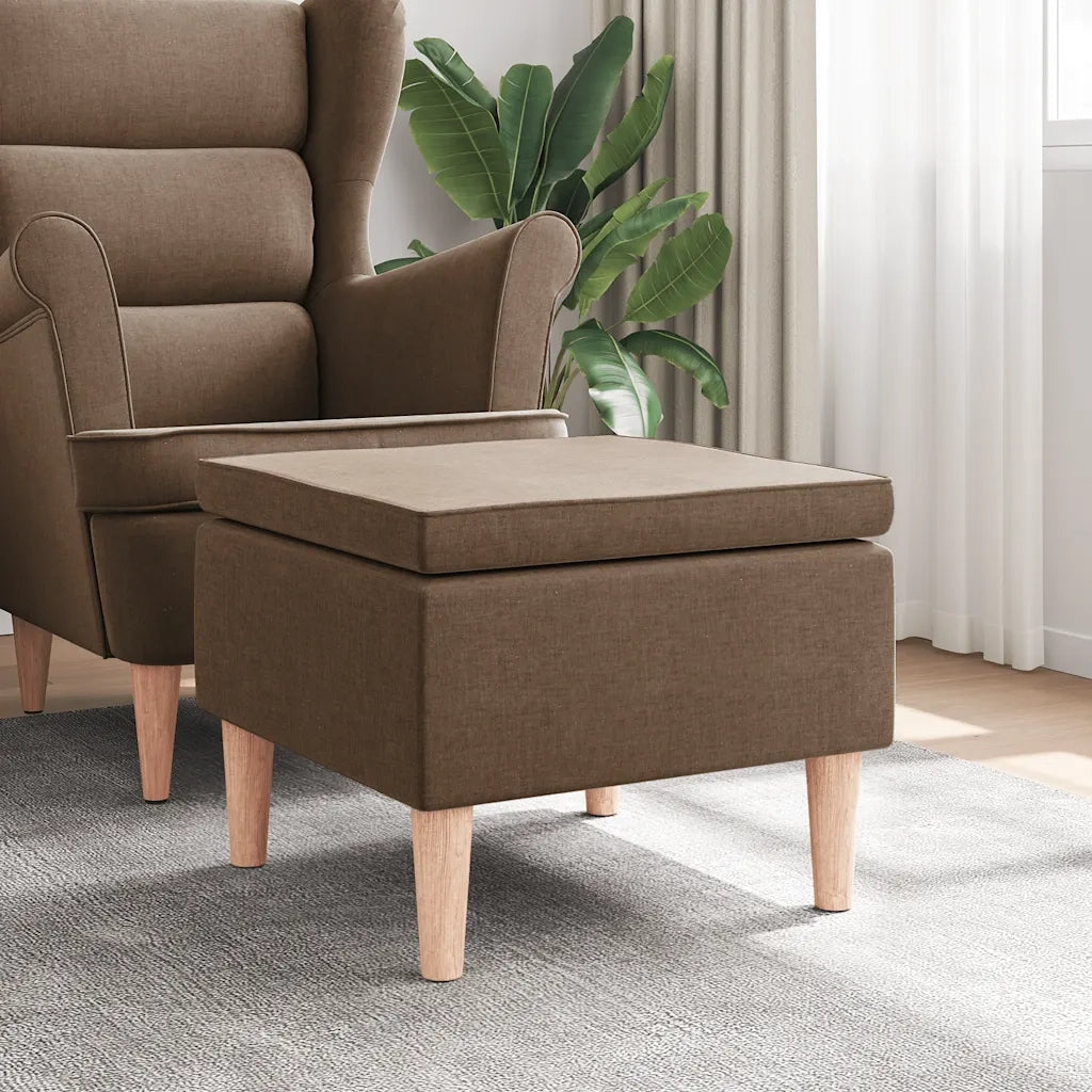 Poggiapiedi con Gambe in Legno Marrone in Tessuto cod mxl 52908