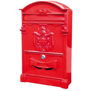 Trade Shop - Cassetta Postale Buca Lettere In Stile Antico Classico In Alluminio Verniciato - Rosso