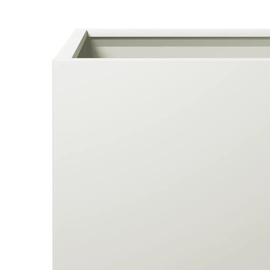 Fioriere da Giardino 2 pz Bianche 40x40x40 cm in Acciaio 851202