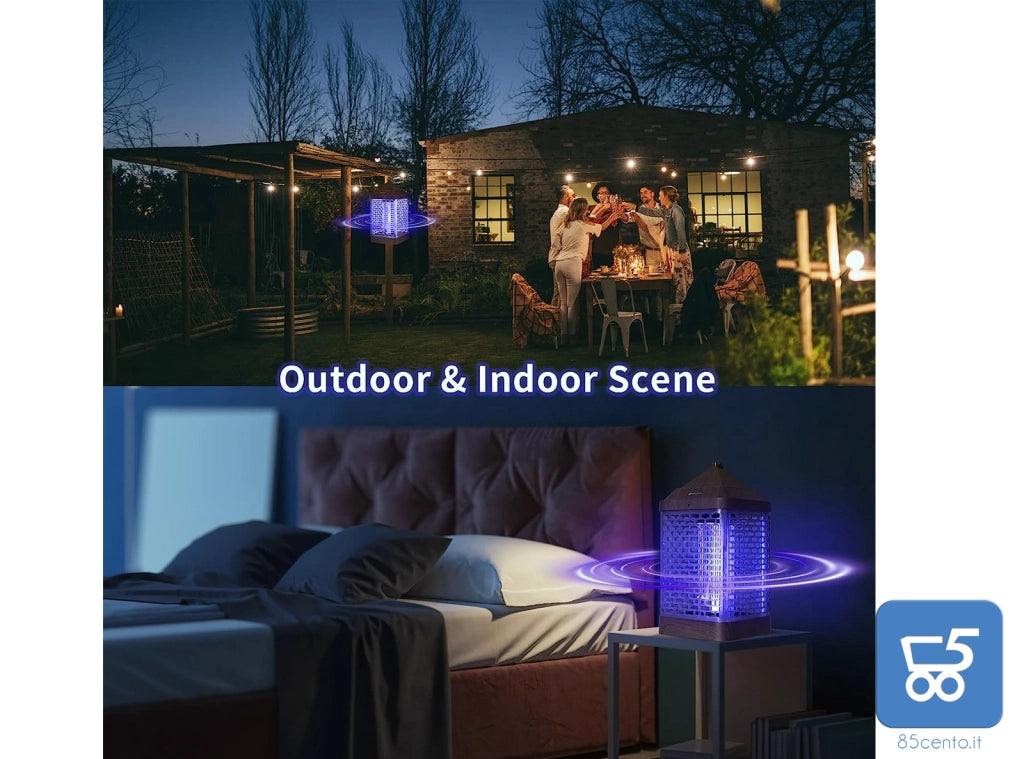 Lampada Insetticida elettrico YUNLIGHTS da 9W per zanzare e insetti con luce UV per interni ed esterni 220V fino a 25-30 Metri Color Legno