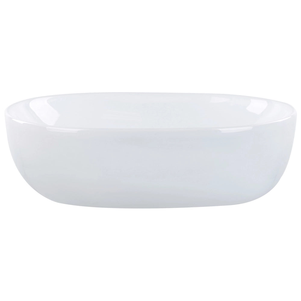 Lavabo da appoggio Bianco finitura lucida Ceramica 480 x 340 mm Lavandino ovale per bagno
