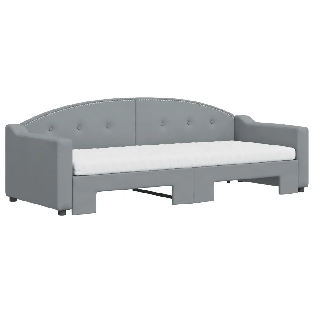 Divano Letto Estraibile Materassi Grigio Chiaro 80x200 Tessuto 3197543