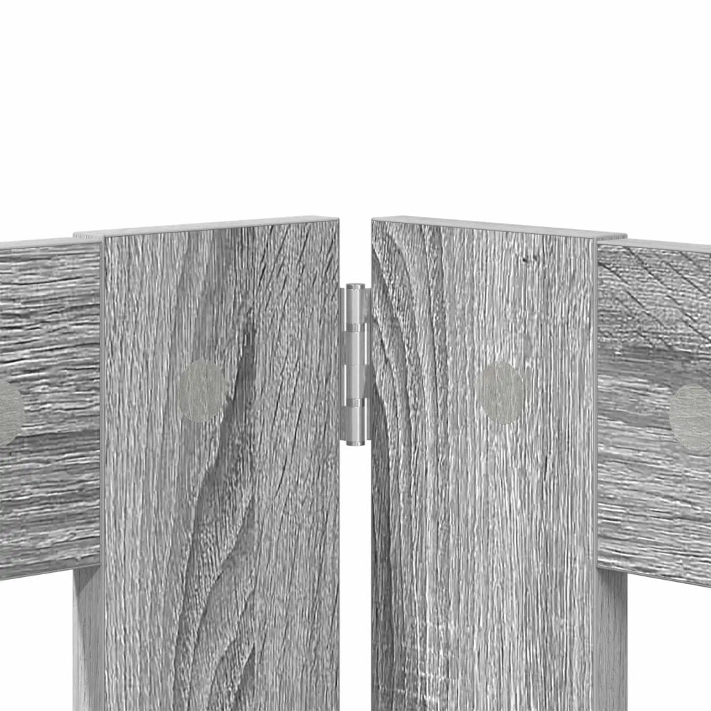 Cancello per cani con supporti 4 pz Grigio Sonoma 80 x 80 cm CFW9902878
