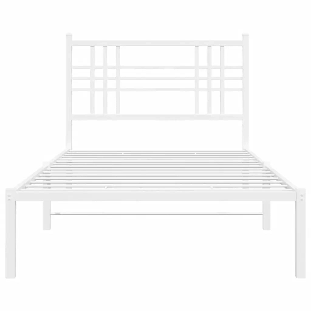 Giroletto con Testiera Metallo Bianco 100x200 cm 376368