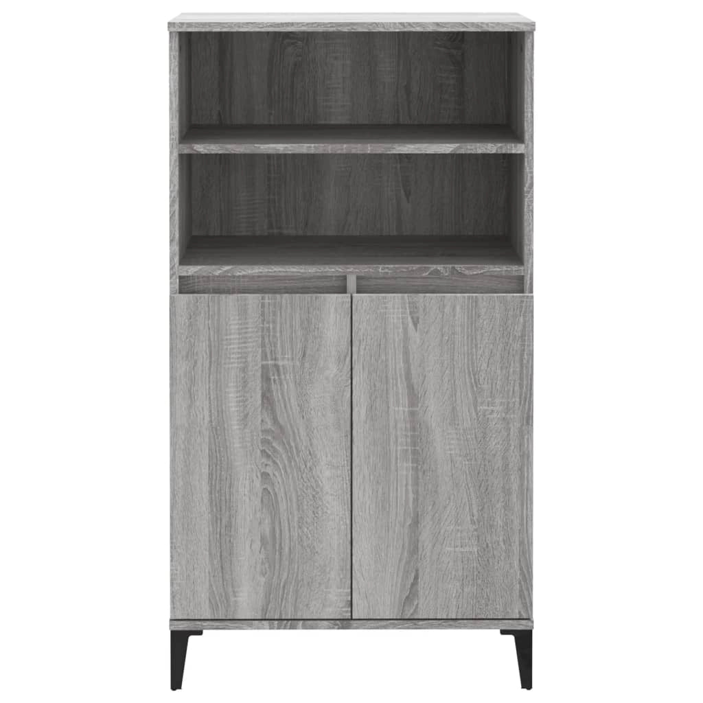 Buffet credenza cassettiera armadio mobile contenitore organizer cucina soggiorno salotto rovere Sonoma alto 60 x 36 x 110 cm legno ingegnerizzato grigio 02_0035383