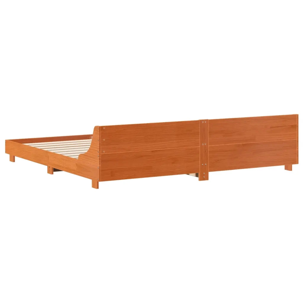 Letto senza Materasso Marrone Cera 200x200 cm in Legno di Pino 3302269