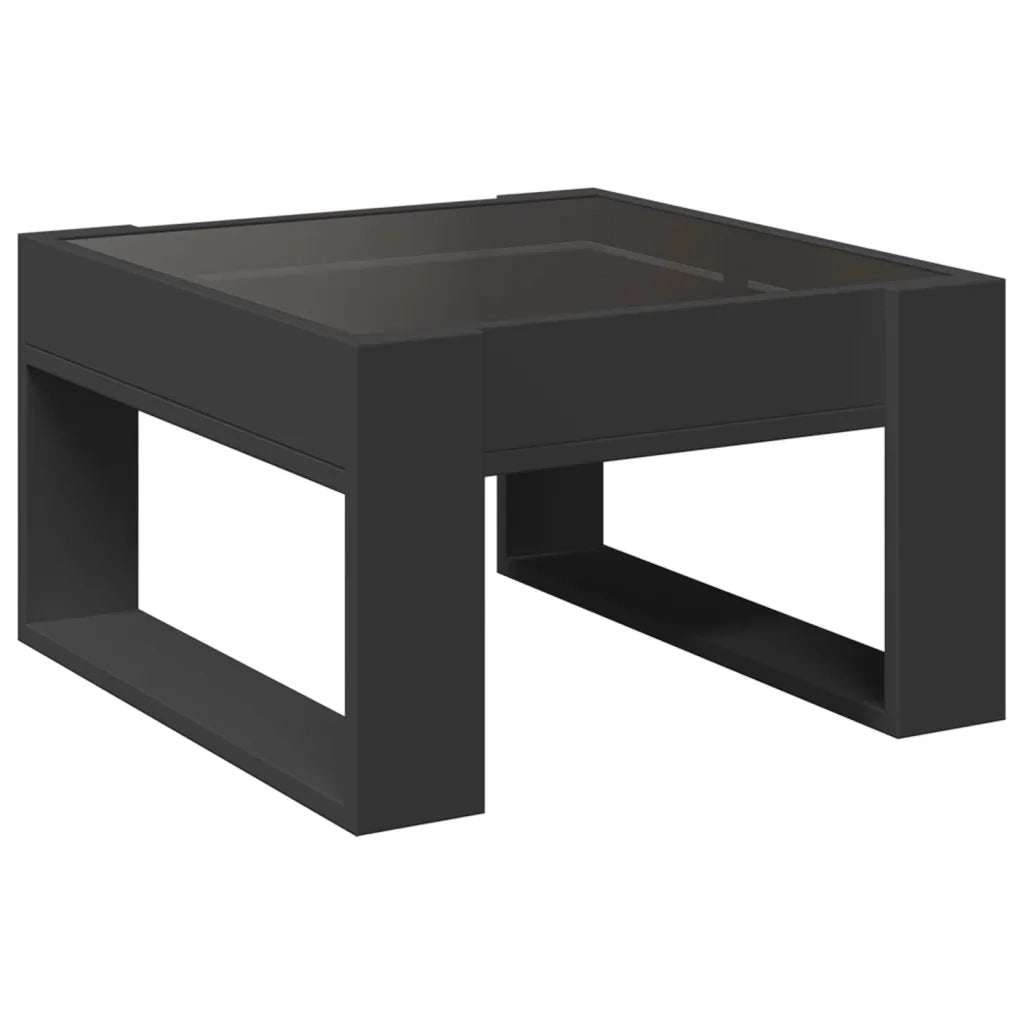 vidaXL Tavolino da Salotto con LED Infinity Nero 50x53x30 cm