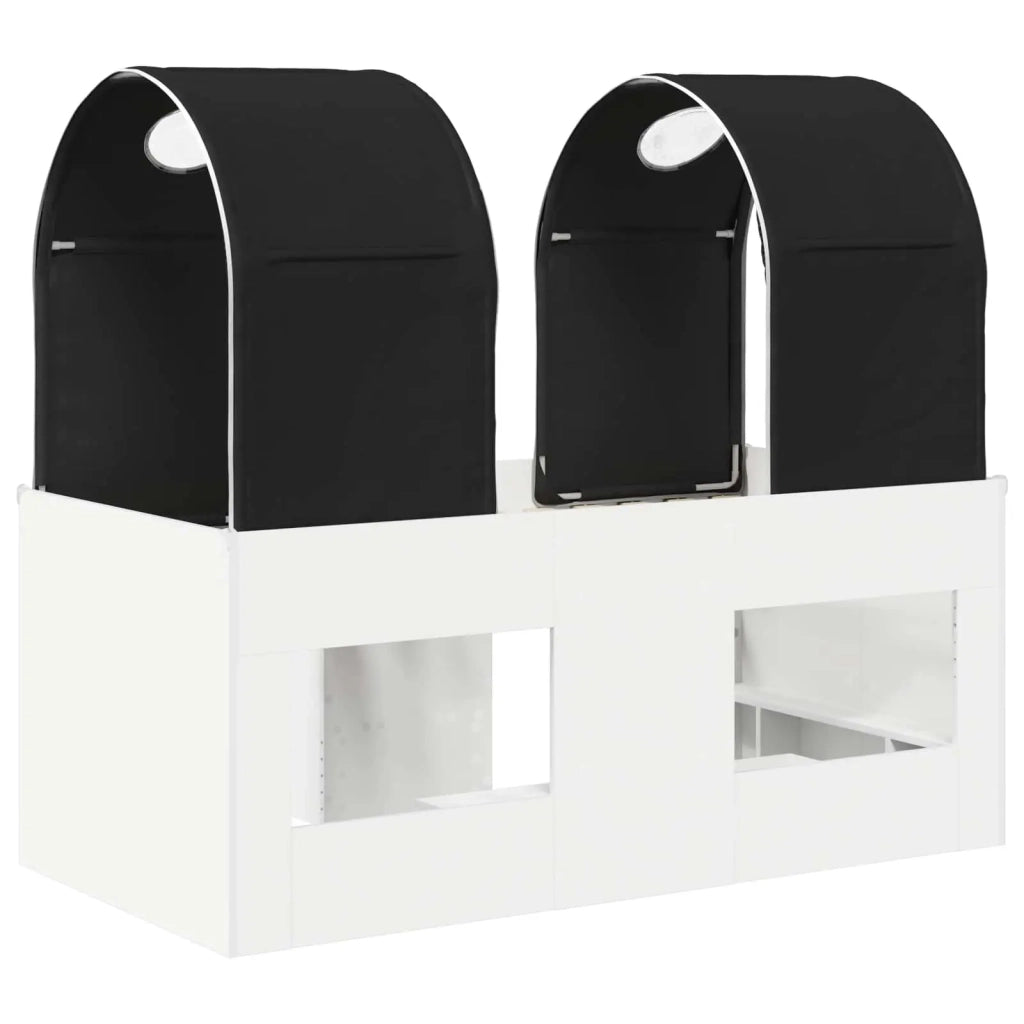 Letto con Tunnel 4 pcs Bianco e Nero Legno ingegnerizzato