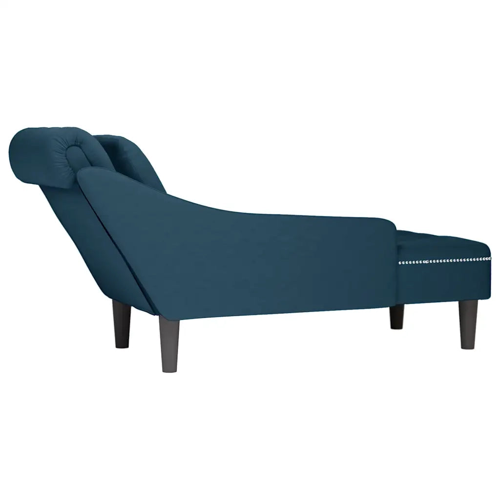 Sdraio con Cuscino e Bracciolo Destro in Velluto Blu CFW3978107