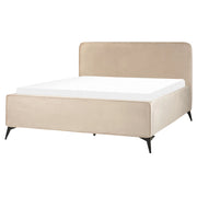 Letto Grigio Talpa in velluto Gambe in metallo nero 160 x 200 cm a doghe Camera da letto Classica Minimalista