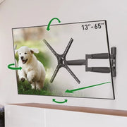 Supporto per TV da parete 53,5 cm, 13-65 pollici rotativo/tiltabile/movibile, massimo carico 36 kg, estensione extra lunga, per LED OLED LCD, massimo VESA 400x400