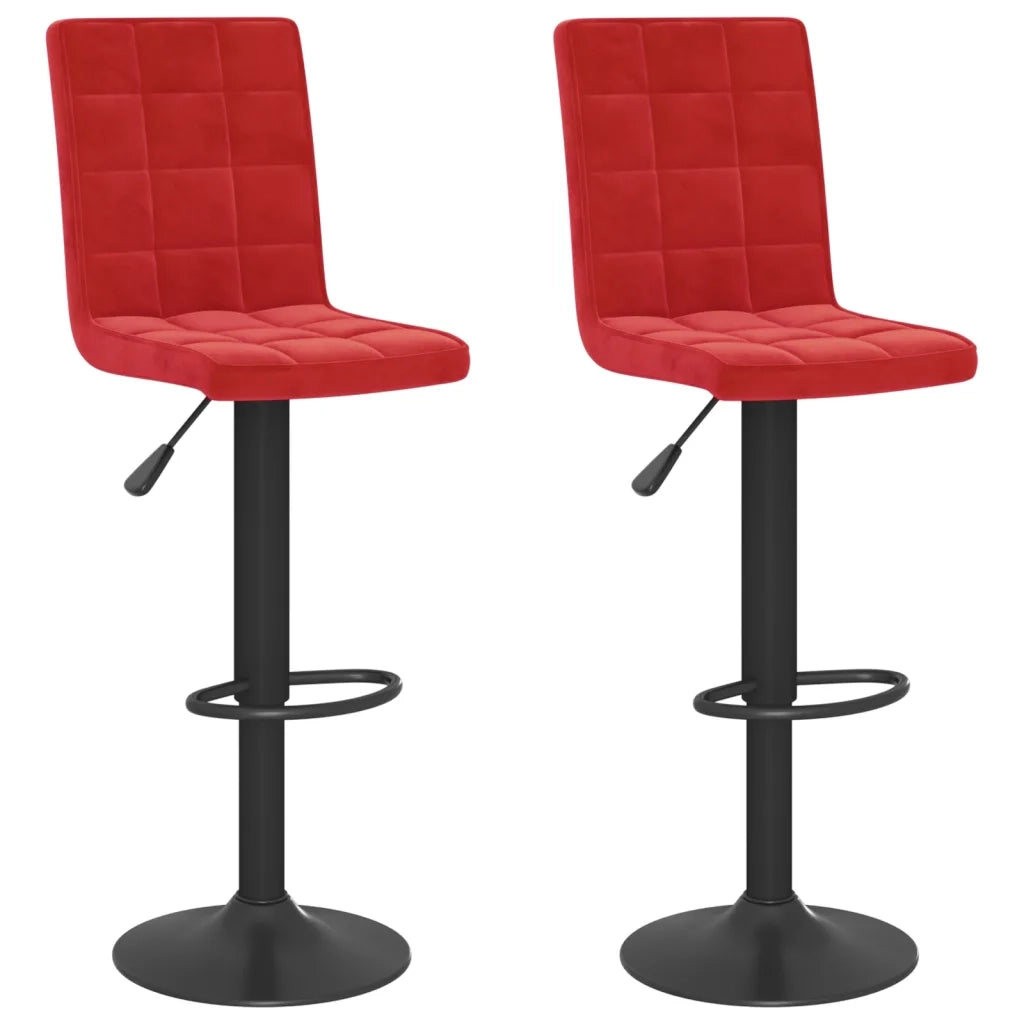 Sgabelli da Bar 2 pz Rosso Vino in Velluto 335769