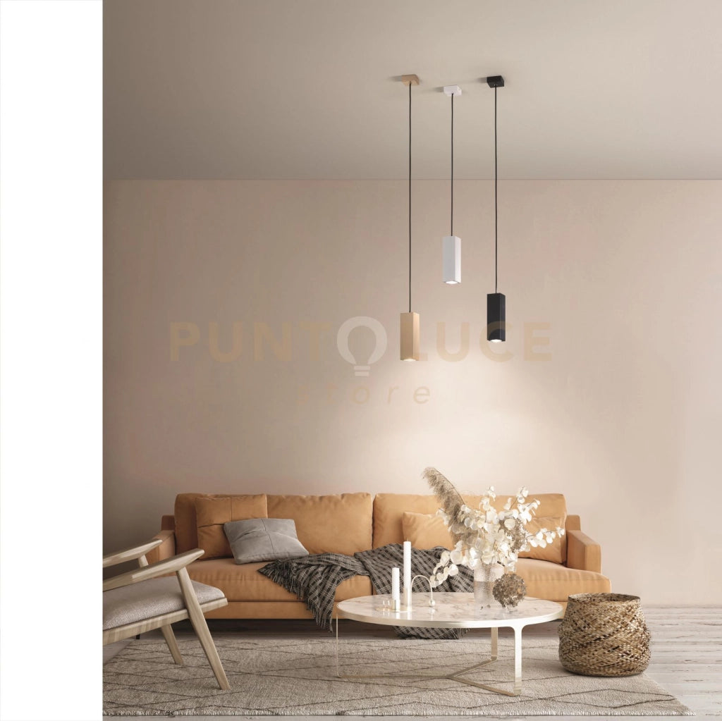 SOSPENSIONE ALOA PICCOLA 1 LUCE ATTACCO GU10 BIANCO H.20CM