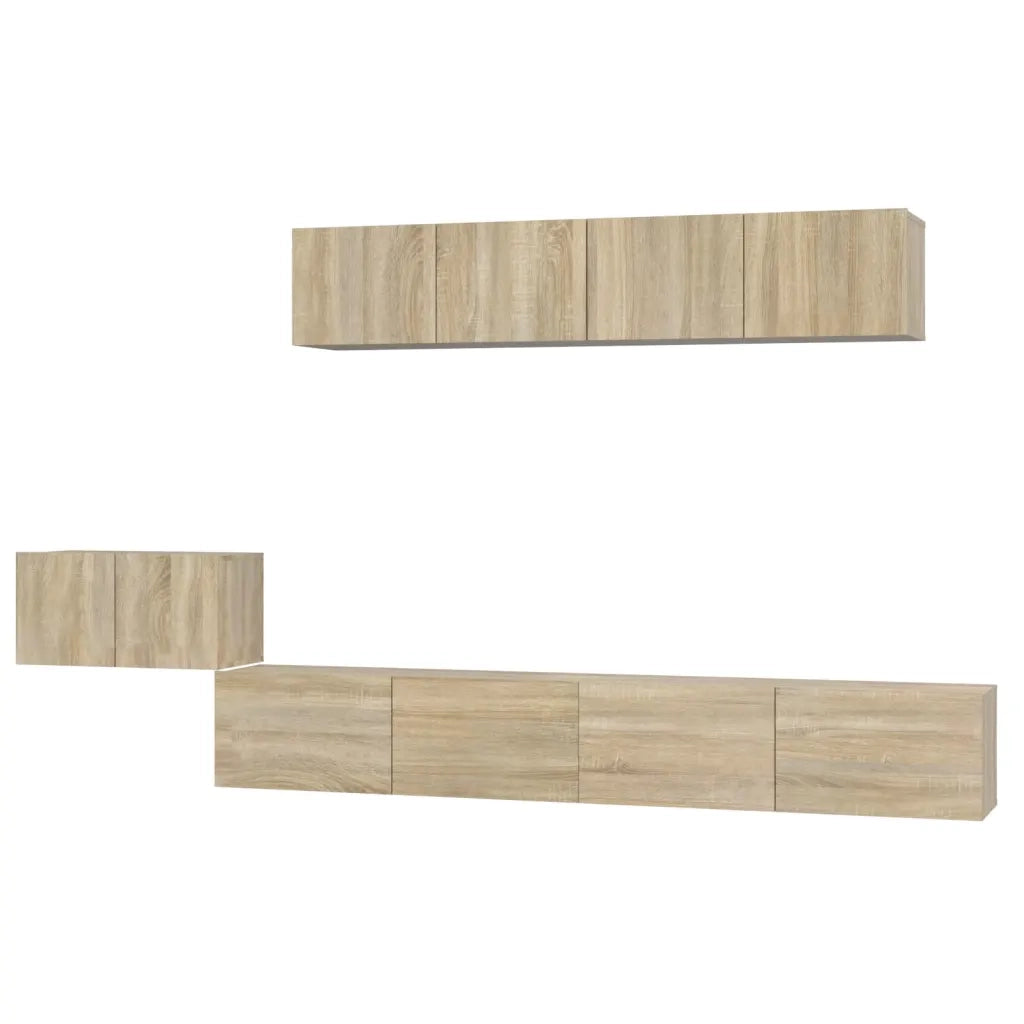 Set di Mobili Porta TV 5 pz-Credenza per TV Rovere Sonoma in Legno Multistrato