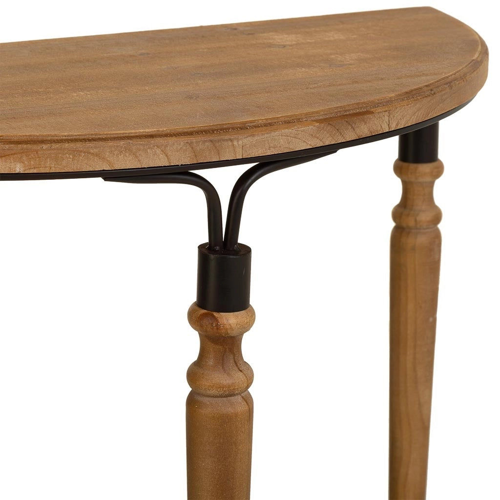 Mobile da ingresso in legno e metallo marrone 80x35,5x76h
