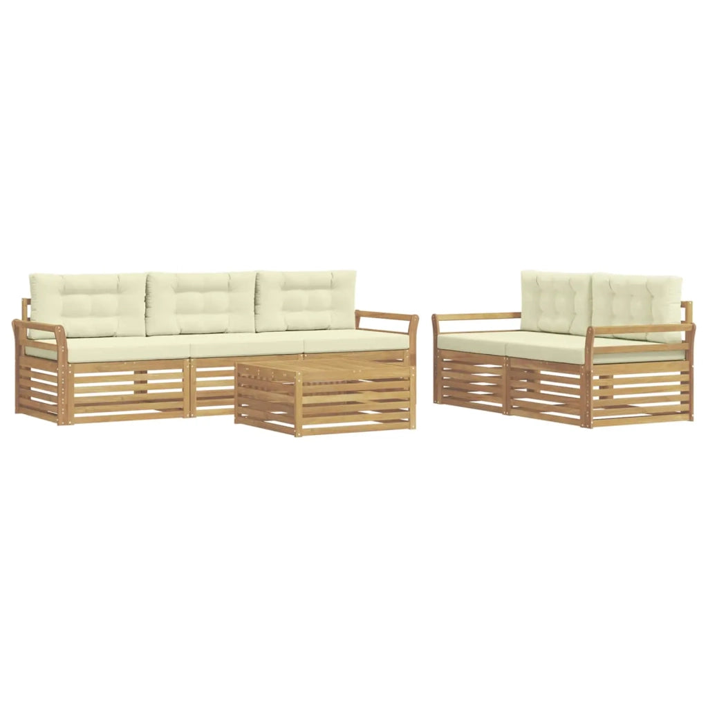Set di divani da esterno 6 pz Bianco e Crema 3390045