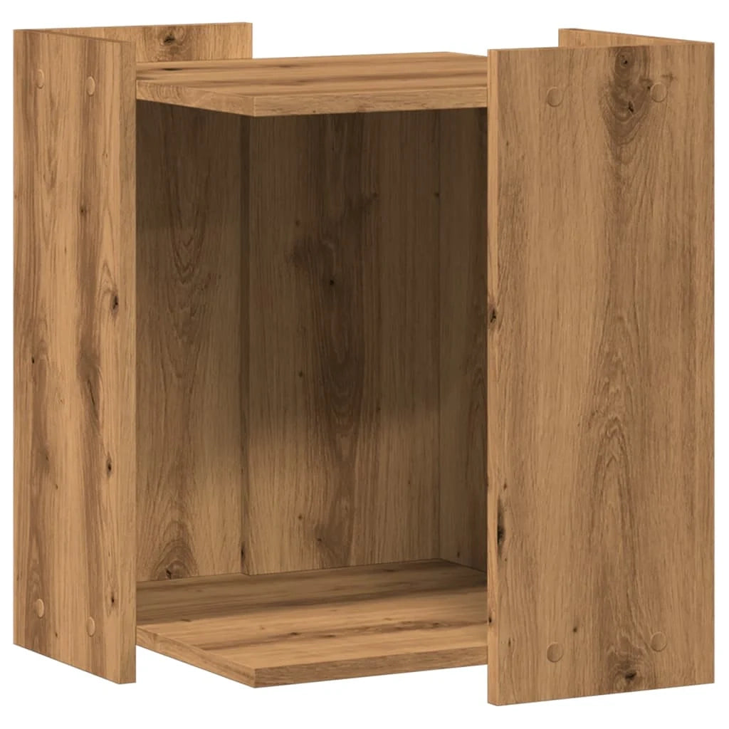 Mobiletto per lettiera per gatti fatto a mano 42 x 42 x 51 cm marrone 02_0043304