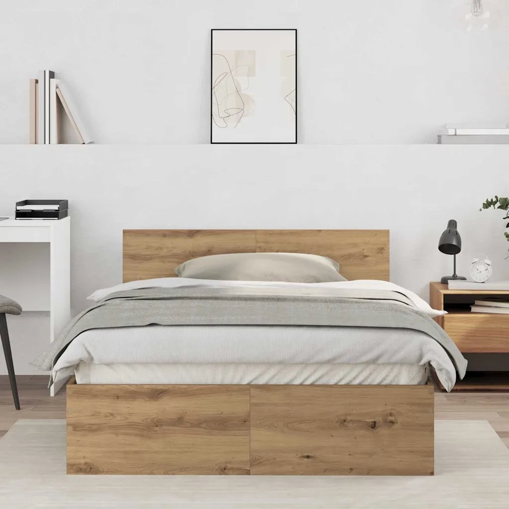 Struttura del letto Rovere artigianale 193 x 125 x 70 cm