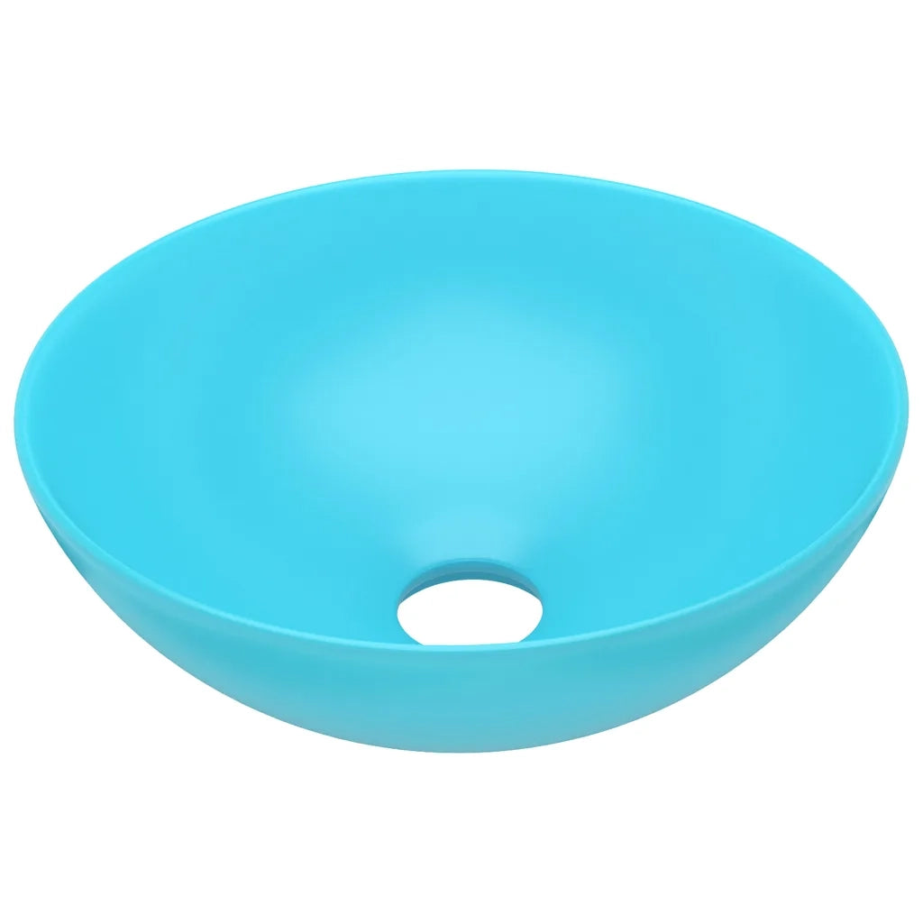 Lavandino da Bagno-Lavabo-Lavello in Ceramica Verde Chiaro Rotondo
