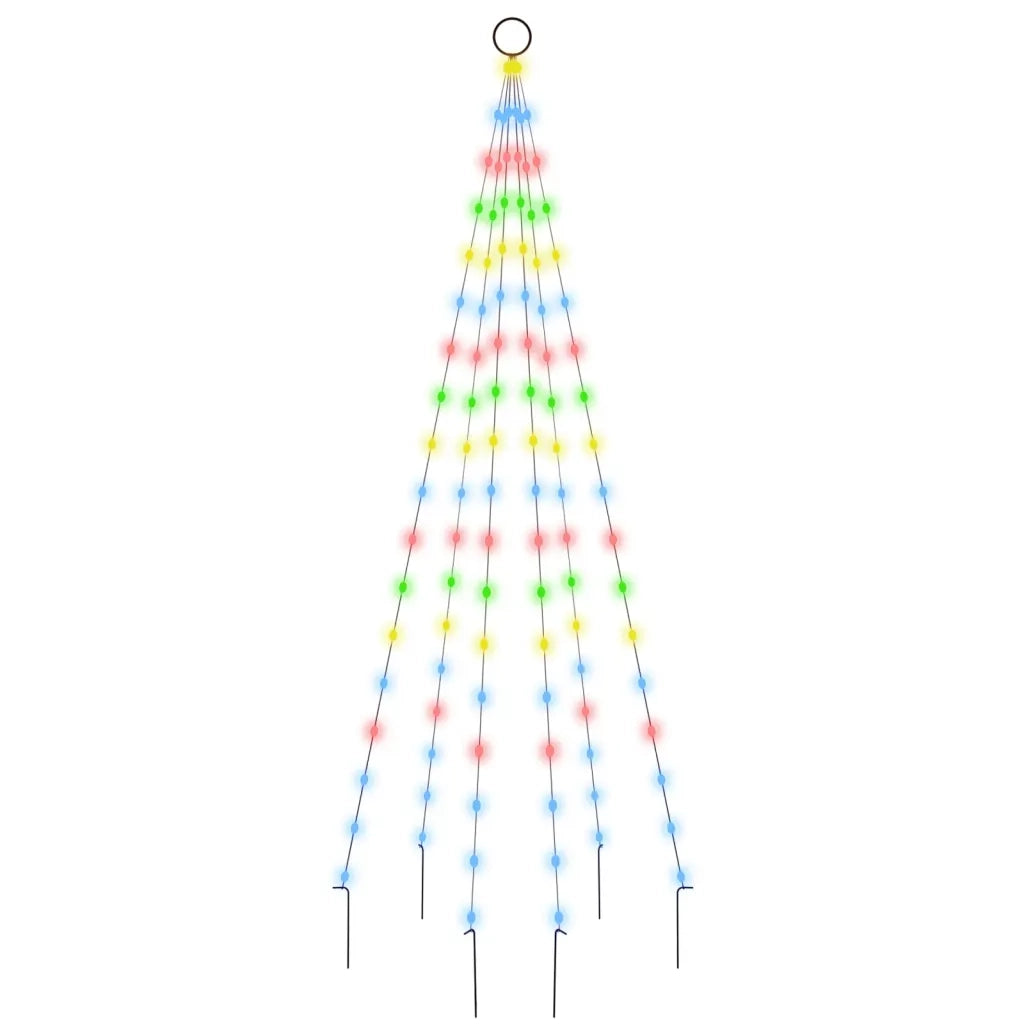 Albero di Natale Pennone Colorato 108 LED 180 cm cod mxl 40904