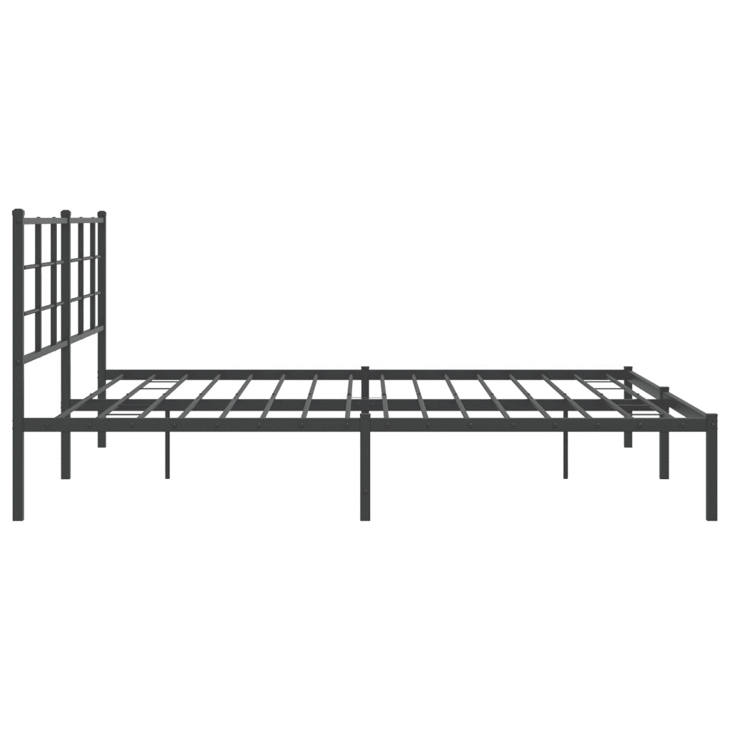 vidaXL Giroletto con Testiera in Metallo Nero 193x203 cm