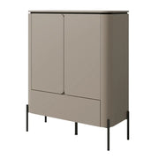 Buffet alto BELLA 2 porte 1 cassetto – Finitura Congo opaco – Piedi in metallo neri eleganti