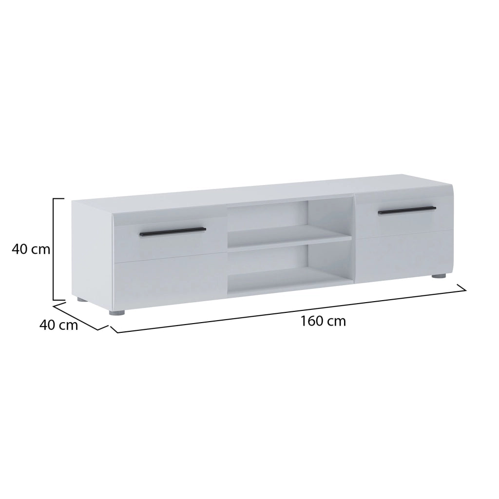 Loazzolo, Mobile Porta tv 2 Ante, 160x40x40h cm Bianco