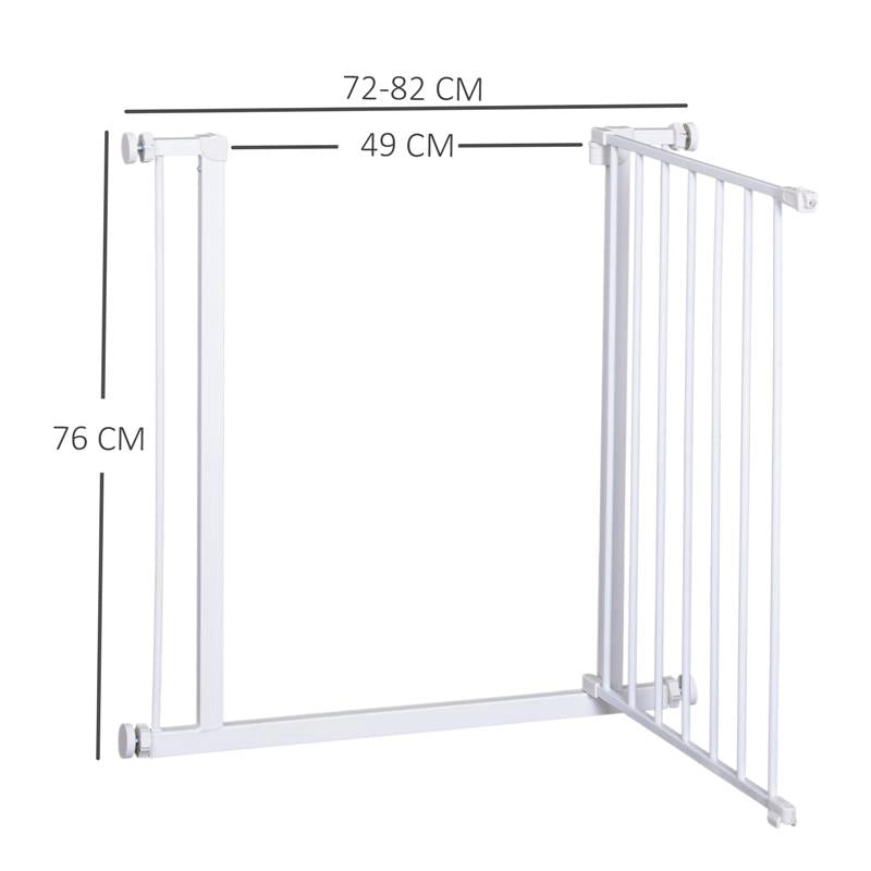 CANCELLETTO DI SICUREZZA PER BAMBINI E ANIMALI DOMESTICI BIANCO 76 X 72-82 CM