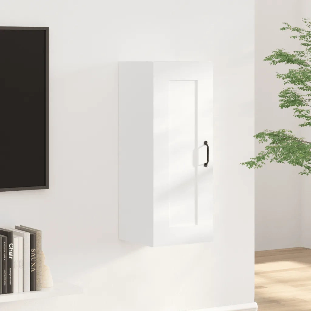 Armadietto a Muro Bianco 35x34x90 cm in Legno Multistrato 812474