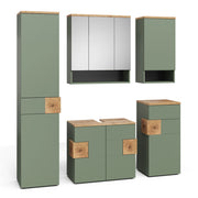 Vicco Set di mobili da bagno Verde/Artigianale 5 parti