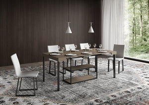 Consolle Allungabile 90-196x40x77 cm Plano Small Tortora Telaio Antracite