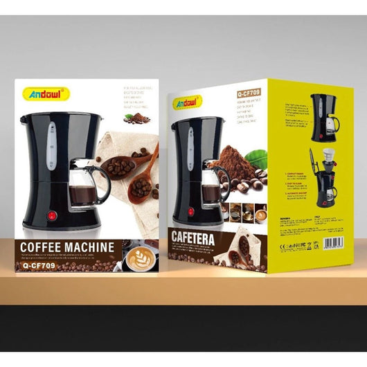 Trade Shop - Macchina Per Caffè Con Filtro Ad Alta Densità Brocca In Vetro Capacità 600 Ml Q-cf709 -